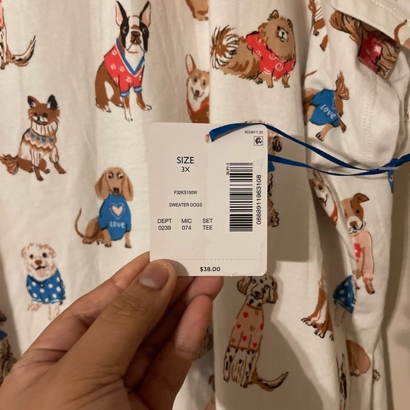 Sleepsense Dog Print Sleep Shirt 100% Cotton 3X - Picture 5 of 5